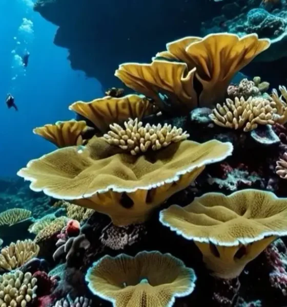 Coral reefs in the sea