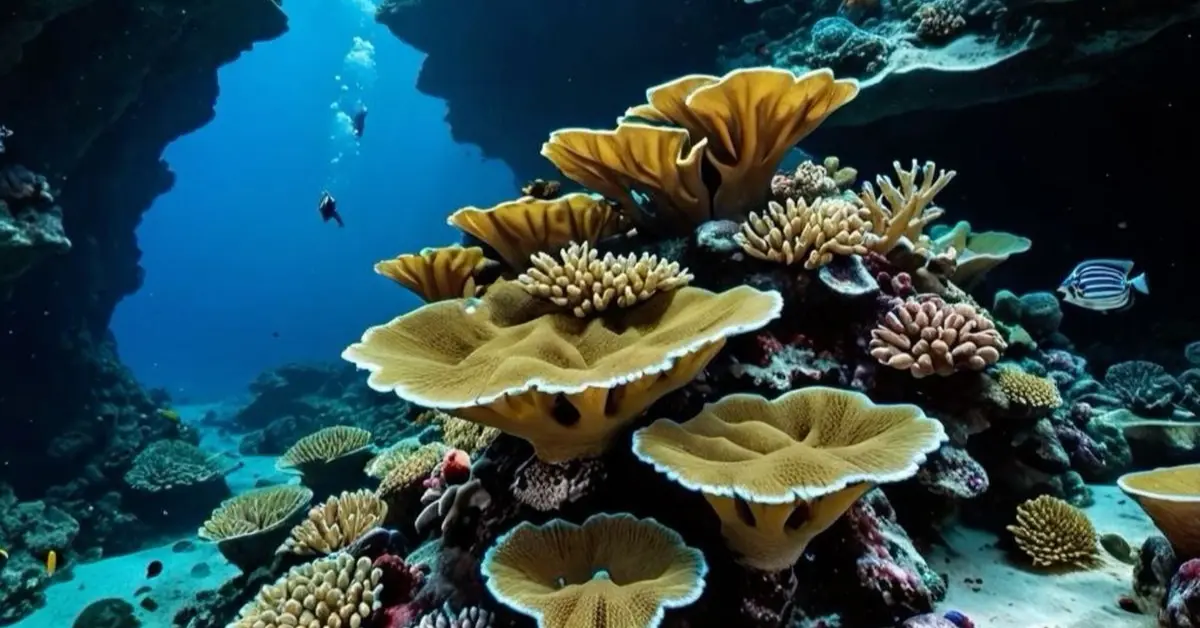 Coral reefs in the sea