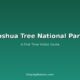 Joshua Tree National Park: A First Time Visitor Guide